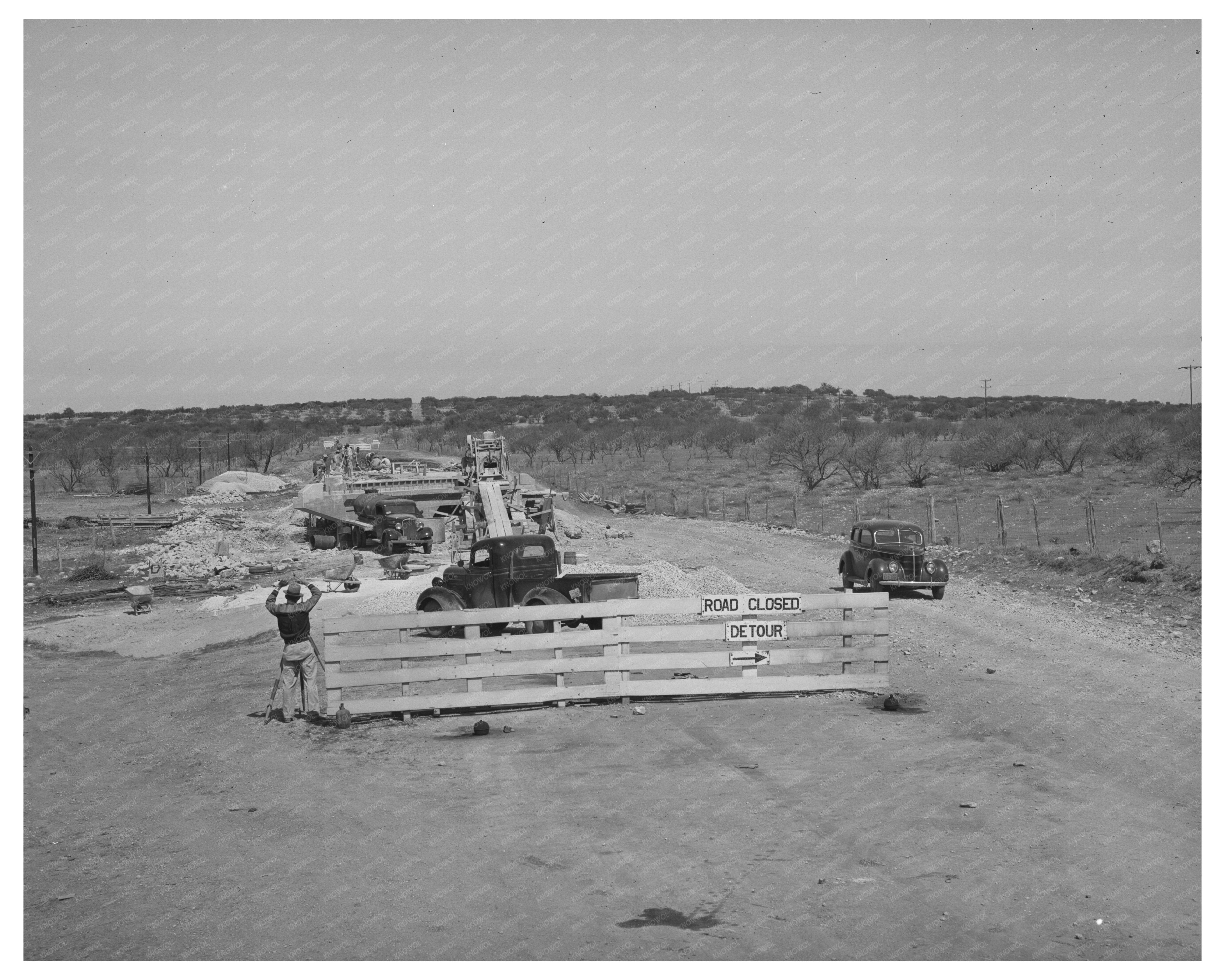 Menard County Texas Road Under Construction March 1940