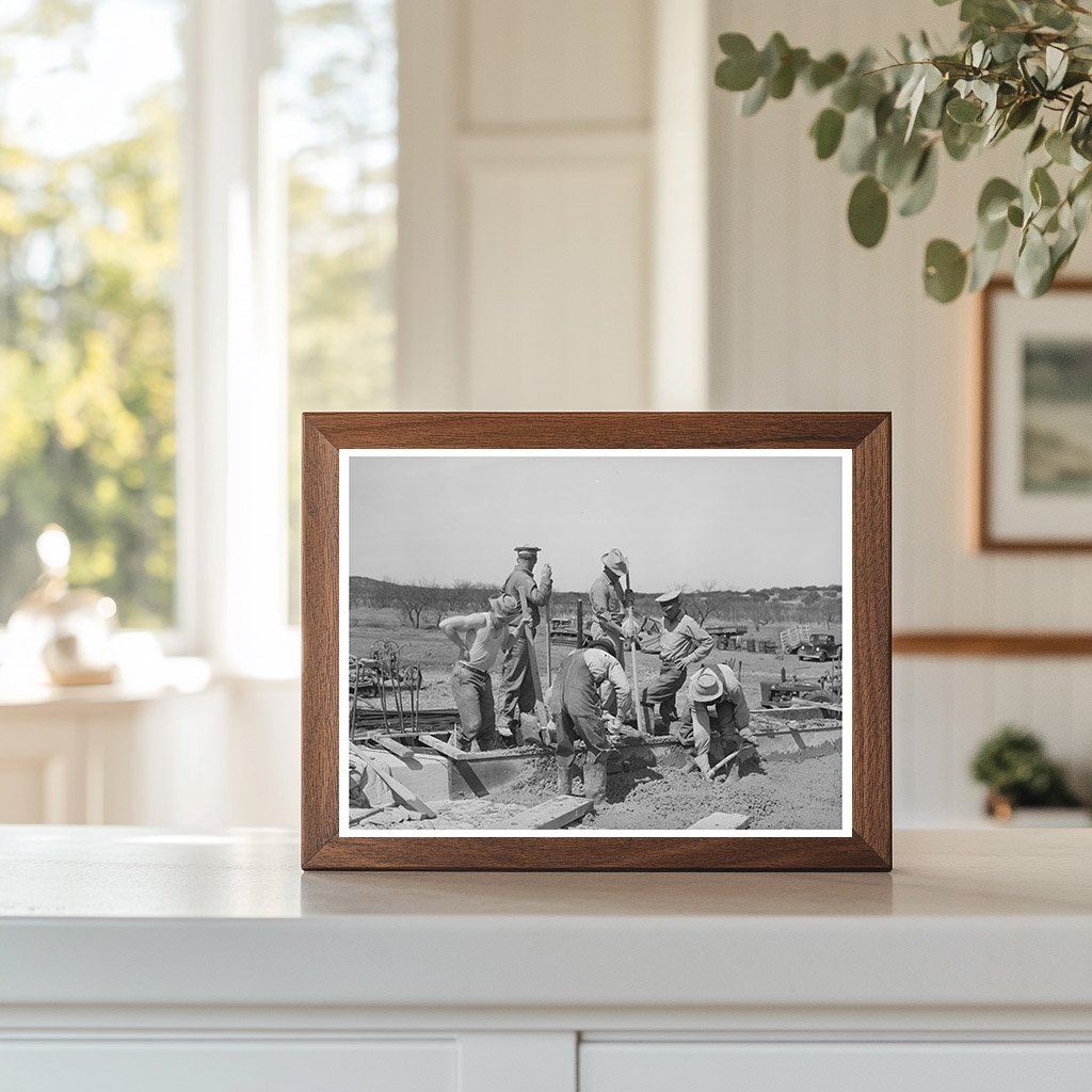 Road Worker Mixing Concrete Menard County Texas 1940