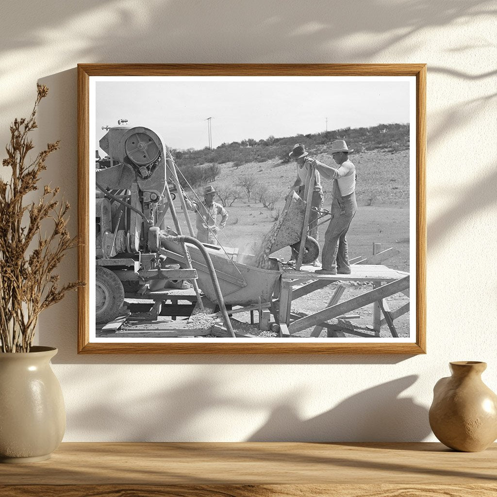 Road Workers Pouring Gravel in Menard County Texas 1940