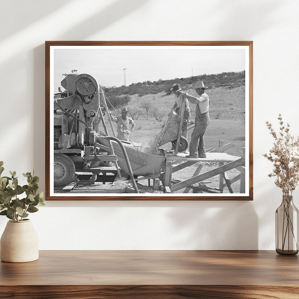 Road Workers Pouring Gravel in Texas March 1940