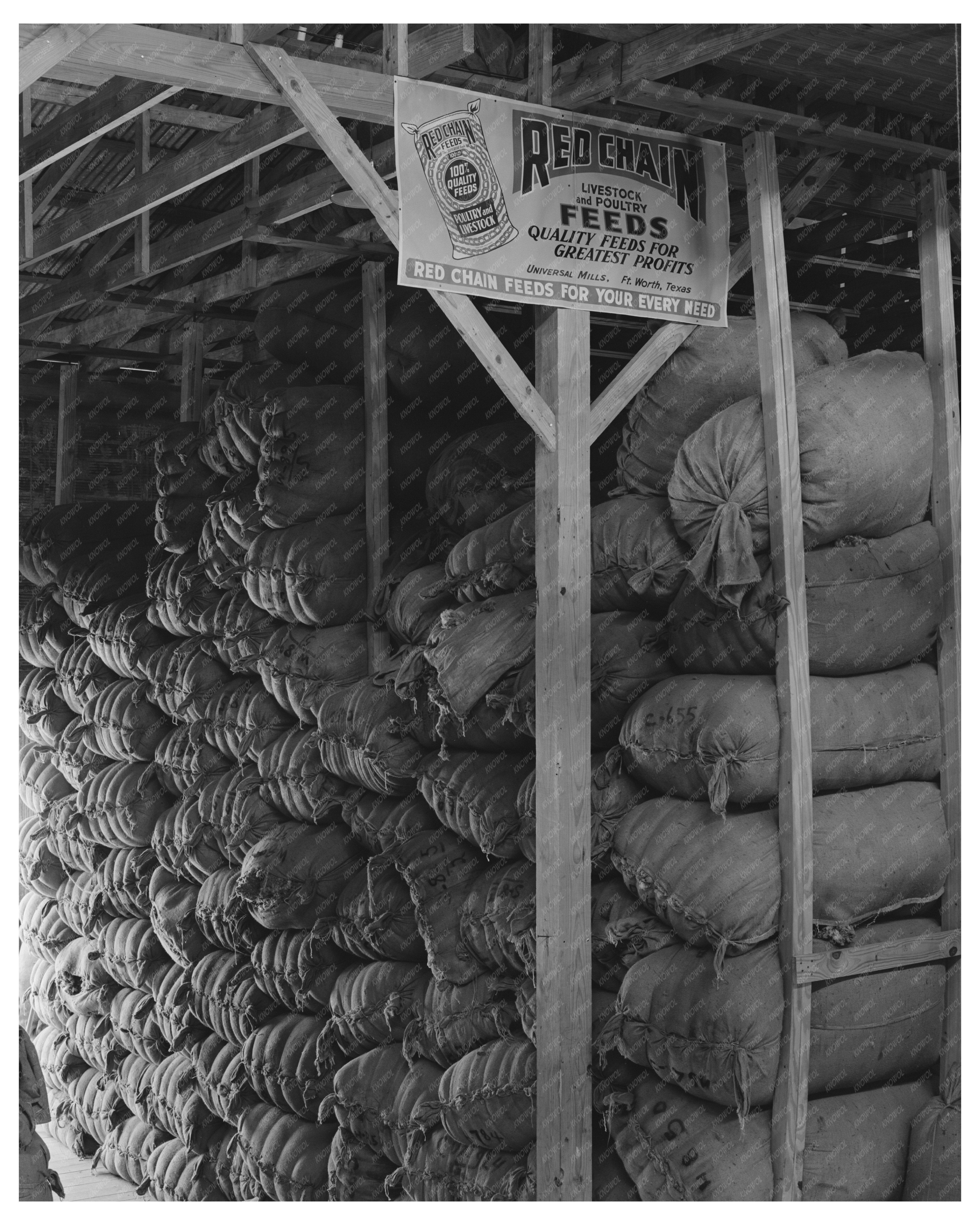 Wool and Mohair Storage at Kimble County Warehouse 1940