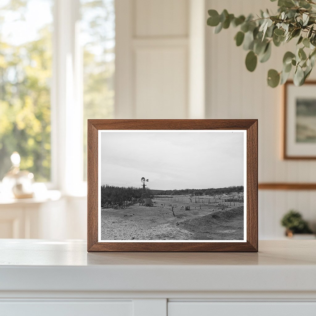 Stock Water Tank and Windmill on Texas Ranch 1940