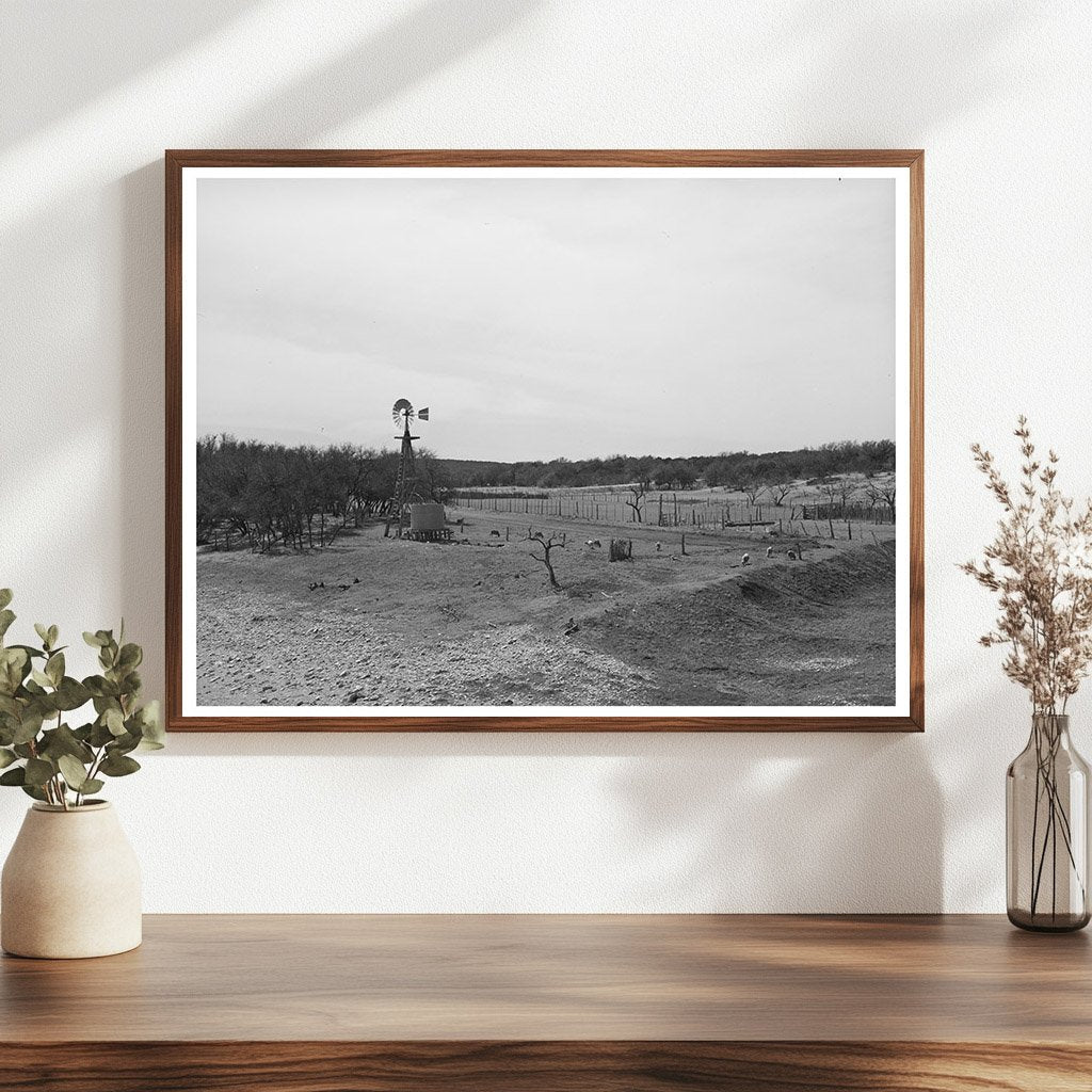 Stock Water Tank and Windmill on Texas Ranch 1940