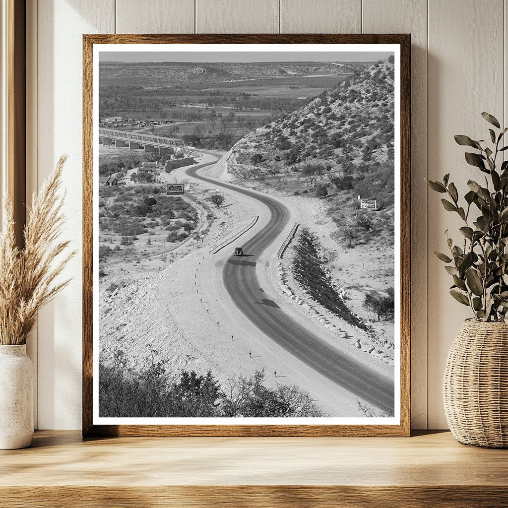 Highway to Junction Texas March 1940 Vintage Photograph