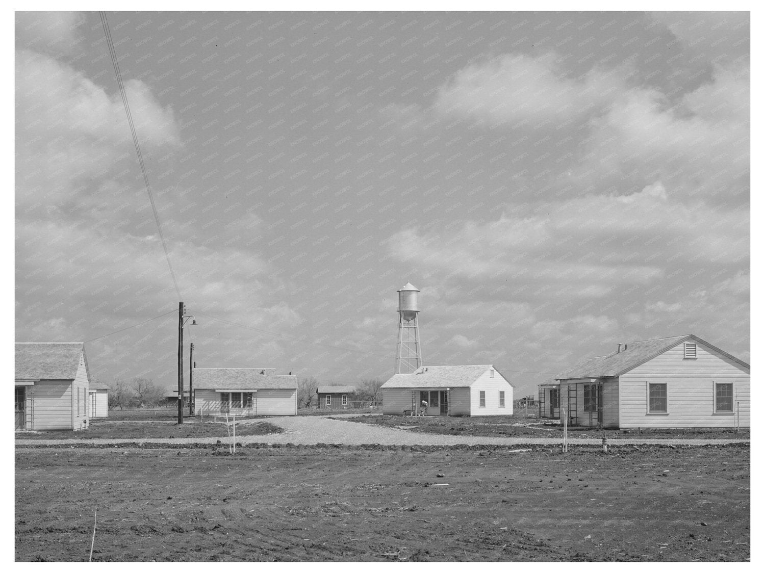 1940 Vintage Photo of Migrant Labor Camp Houses Texas