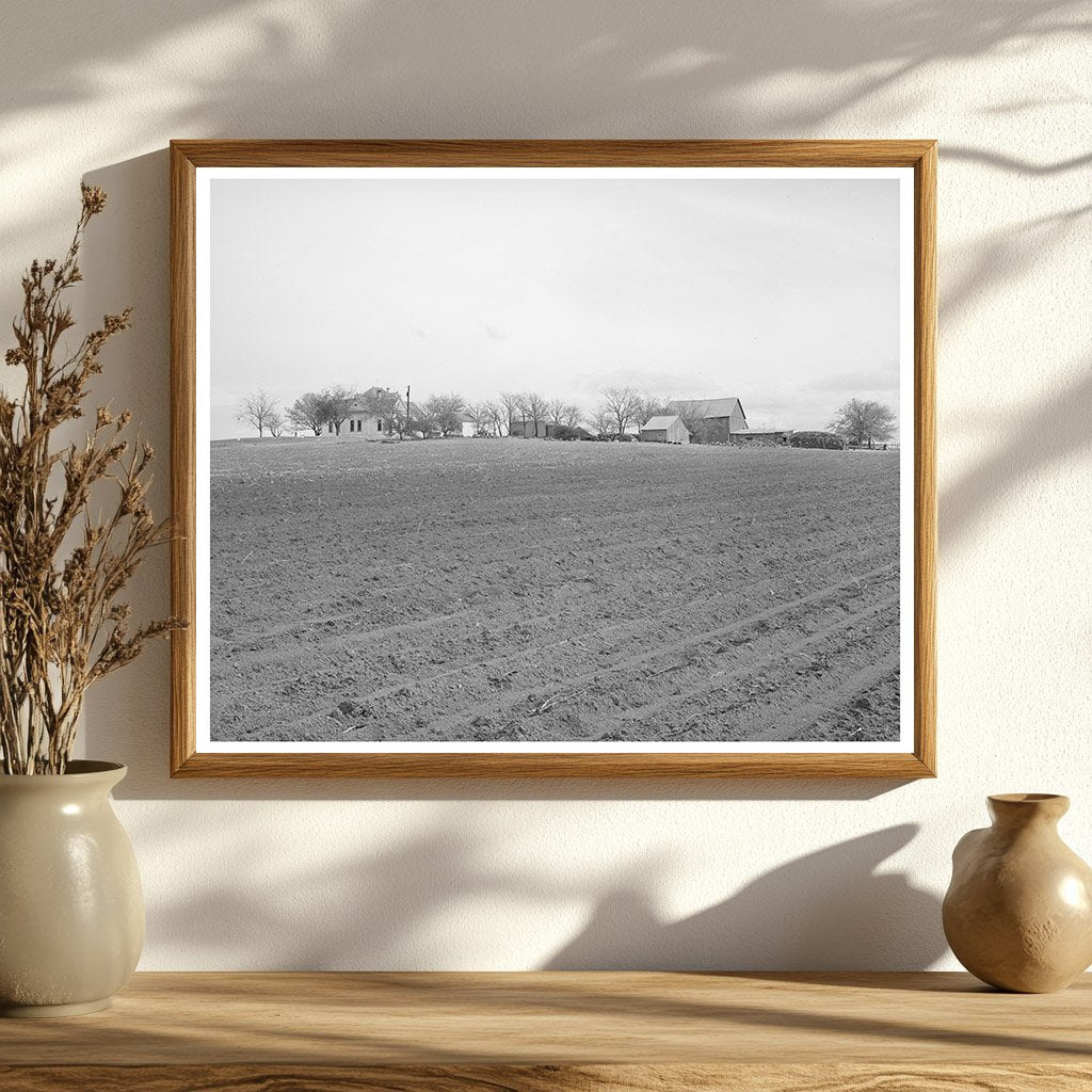 Plowed Land and Farmstead in Williamson County Texas 1940