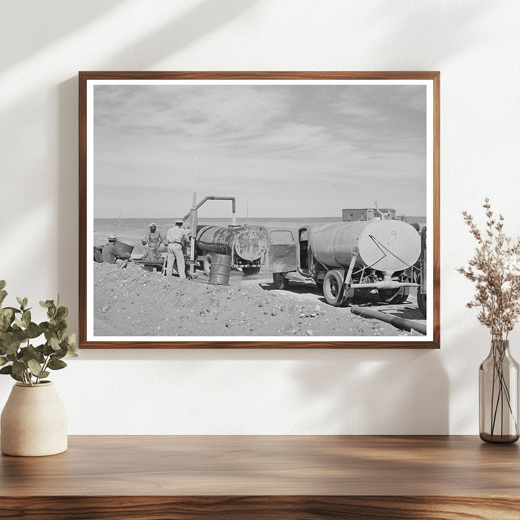 Water Tanks for Road Construction Gaines County Texas 1940