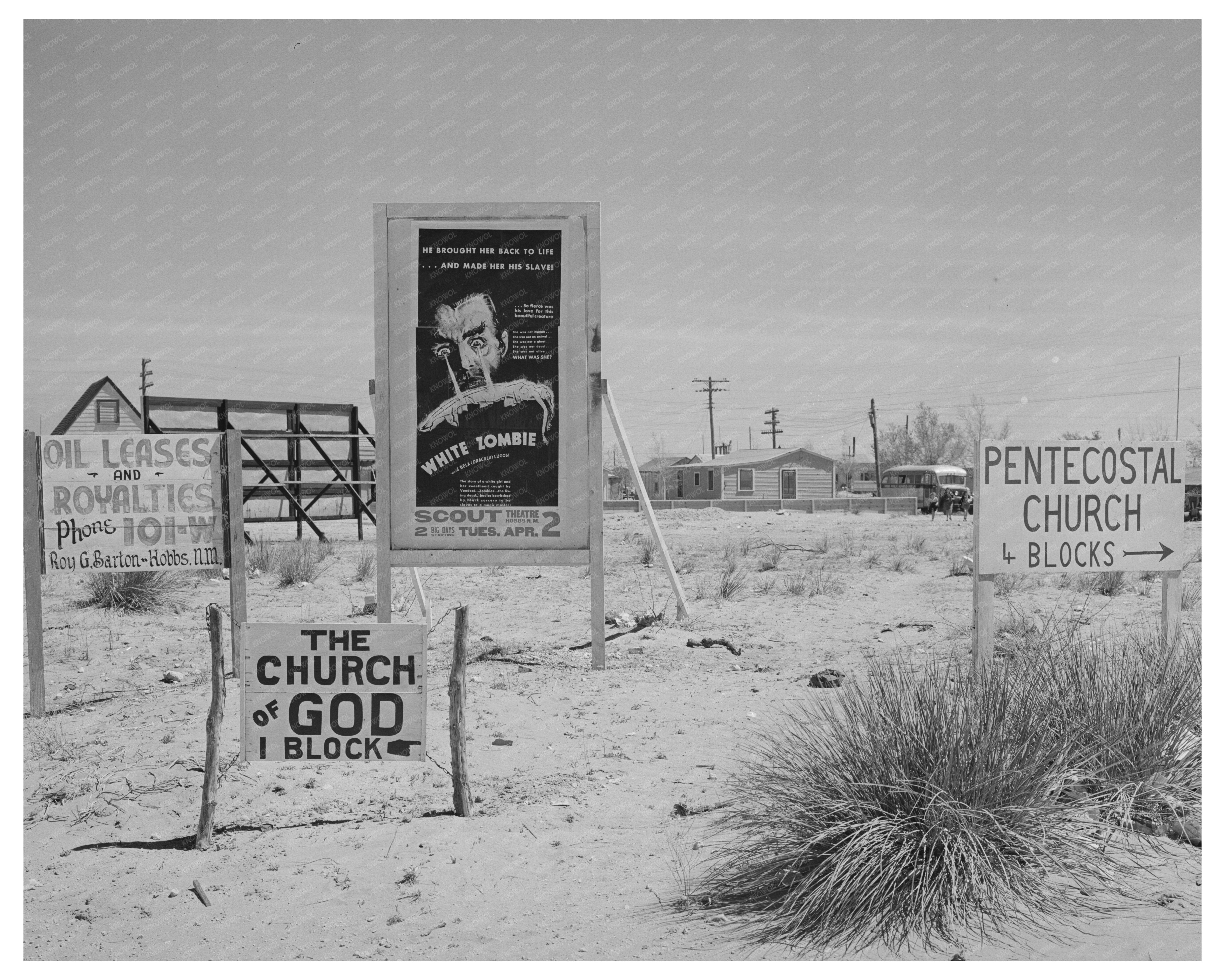 Hobbs New Mexico Oil Industry Signs March 1940