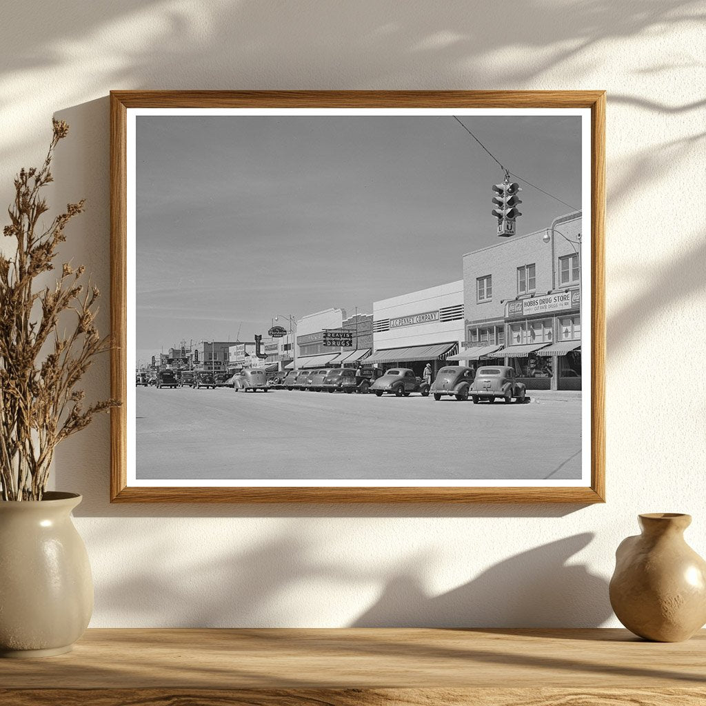 Hobbs New Mexico Main Street Vintage Photo March 1940