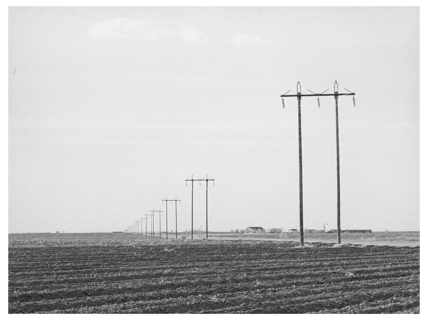 Power Lines Along Highway Dawson County Texas 1940