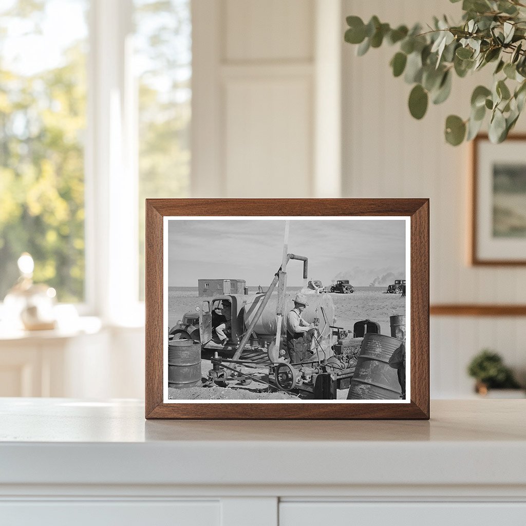 1940 Black and White Photo of Road Construction in Texas