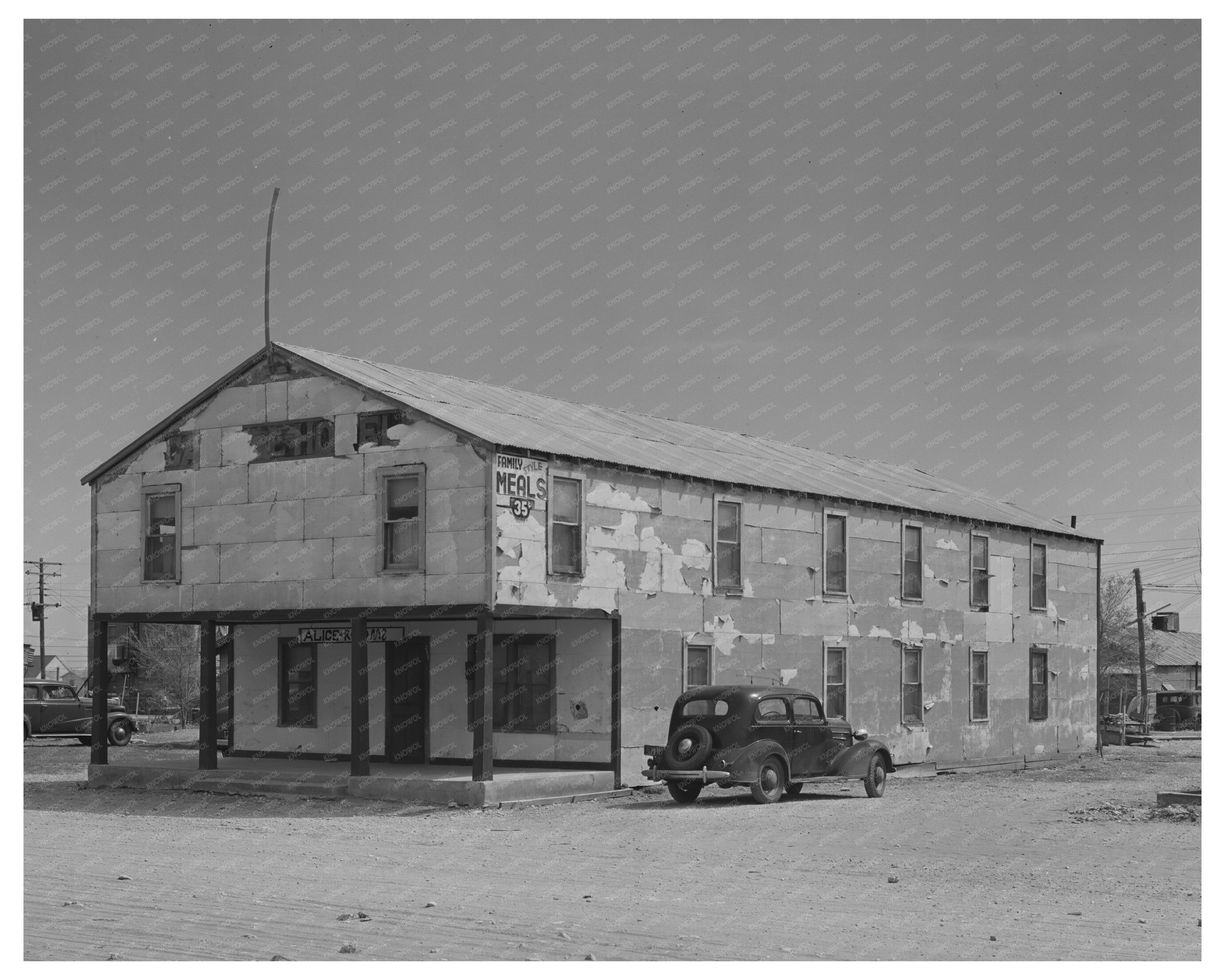 Hobbs New Mexico Boarding House Vintage Photo March 1940