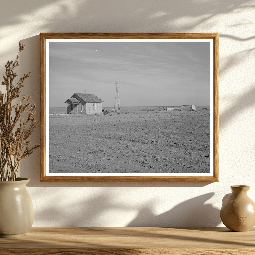 Farmhouse in Gaines County Texas March 1940 Negative