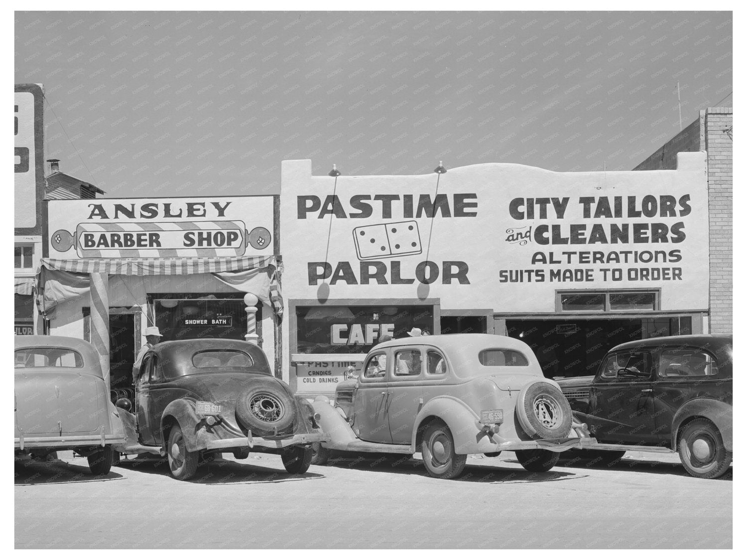 Hobbs New Mexico Main Street Shops March 1940 Vintage Image