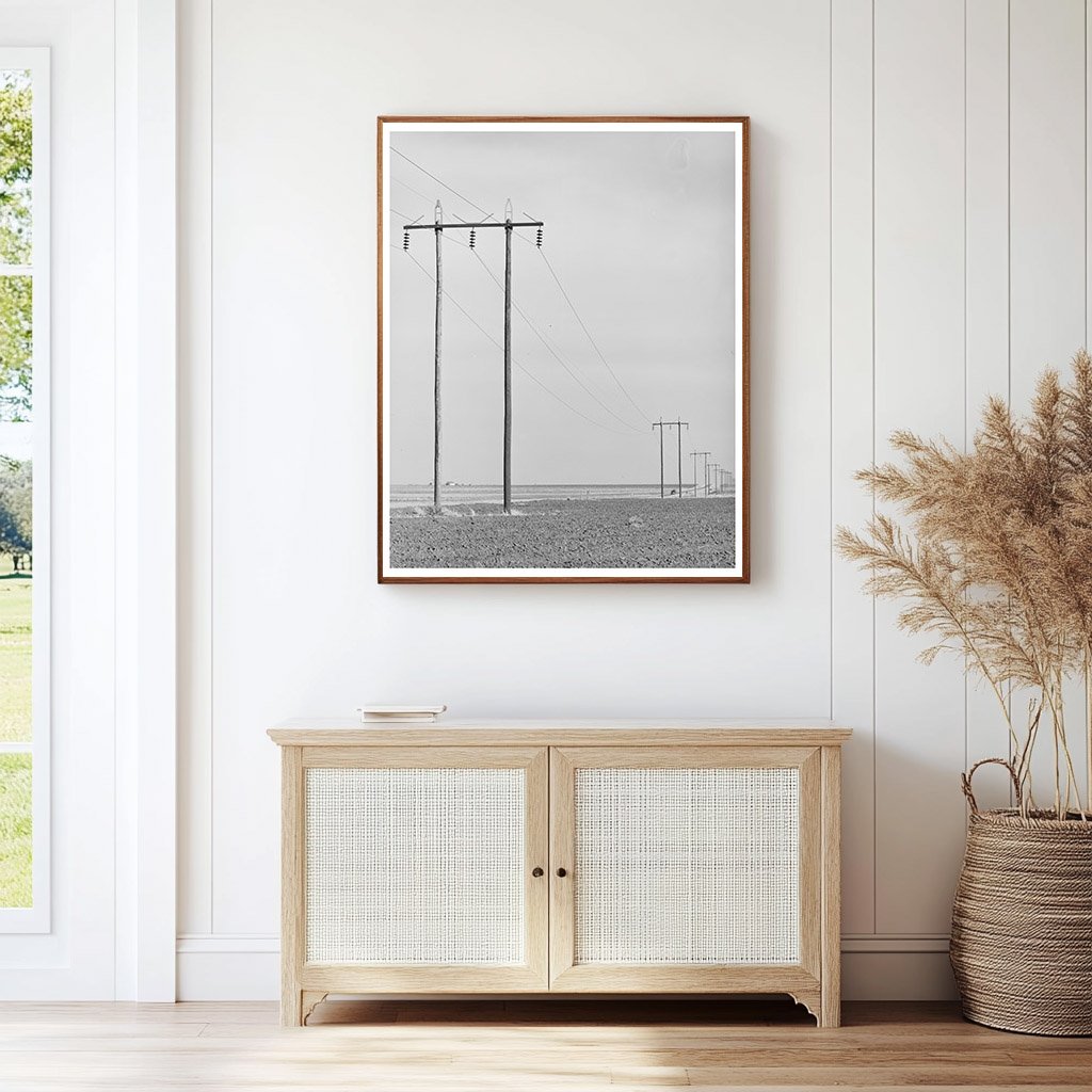 Power Lines Along Highway in Dawson County Texas 1940