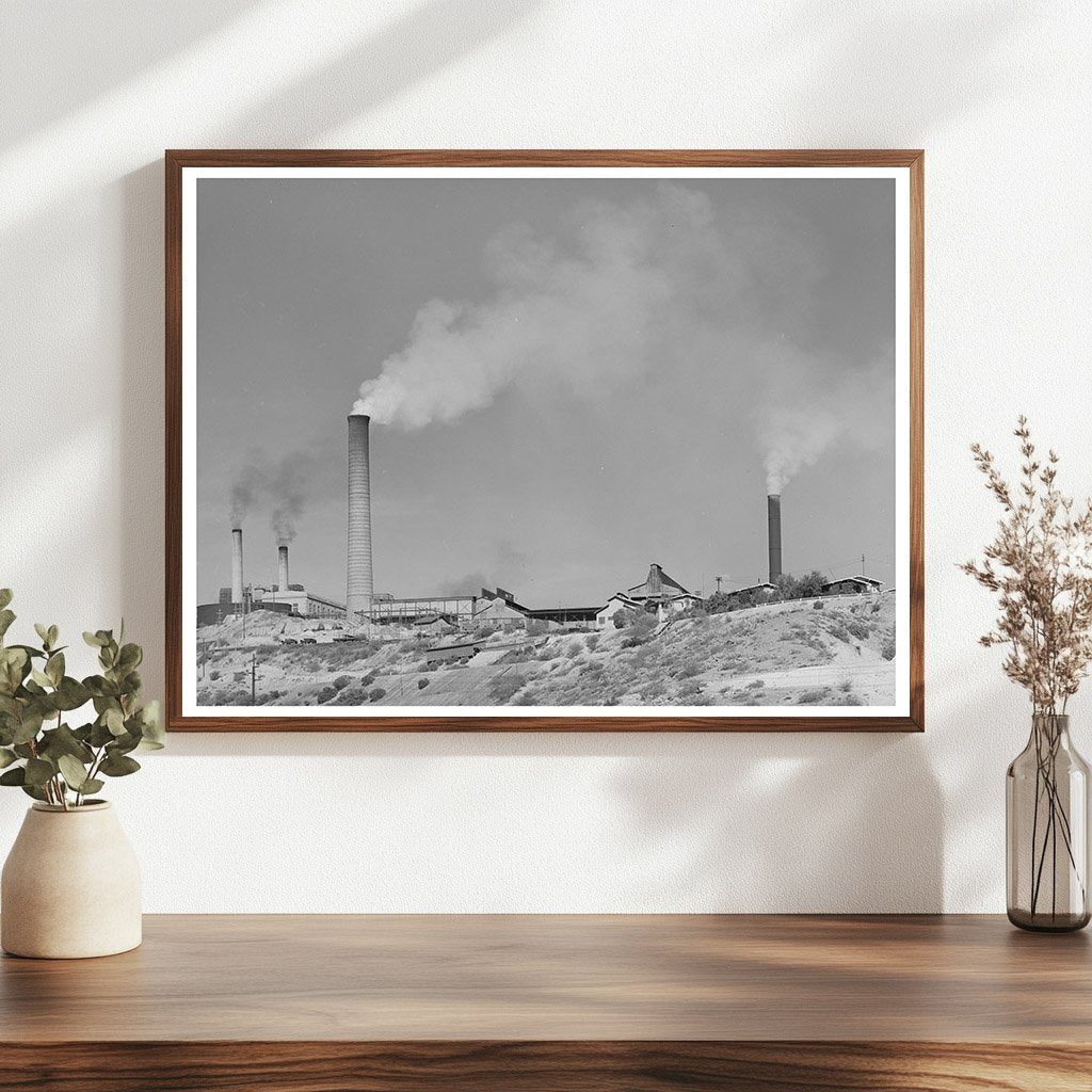 Vintage Copper Smelter Image Miami Arizona April 1940