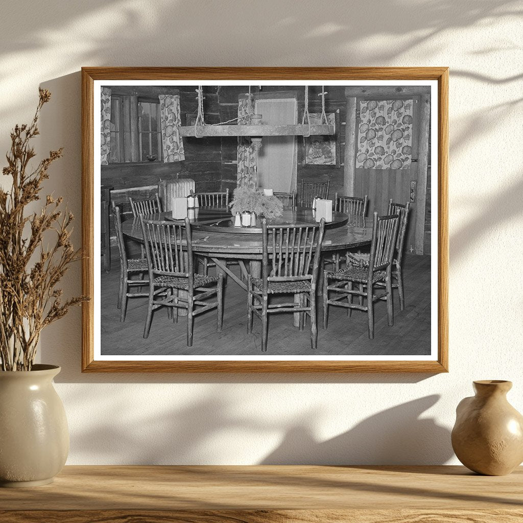 Navajo Lodge Dining Table with Rotating Center 1940