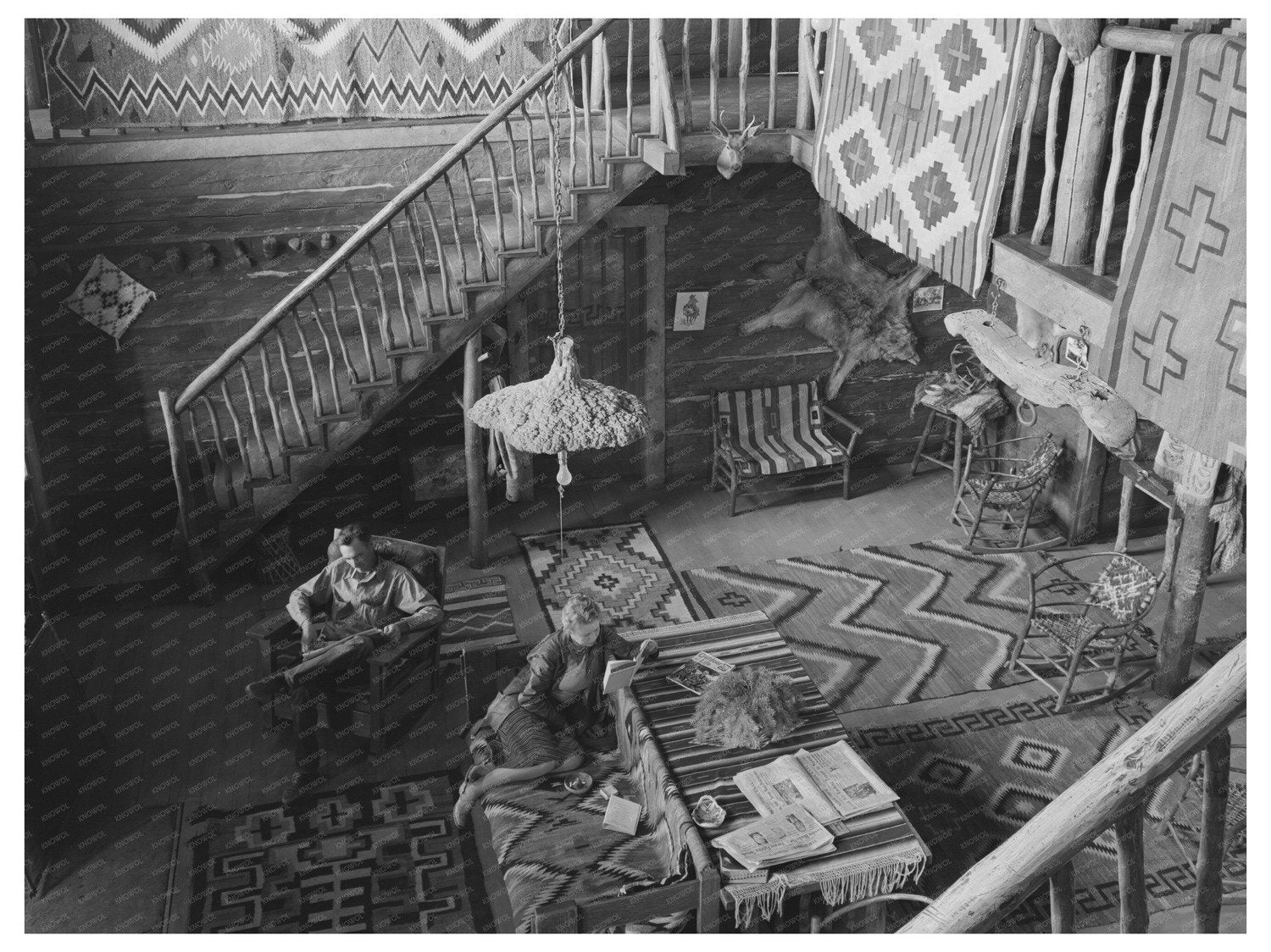 Navajo Lodge Living Room Datil New Mexico 1940
