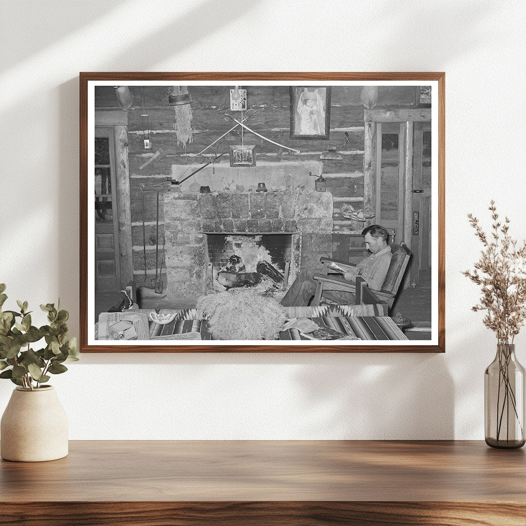 Navajo Lodge Owner by Fireplace Datil New Mexico 1940