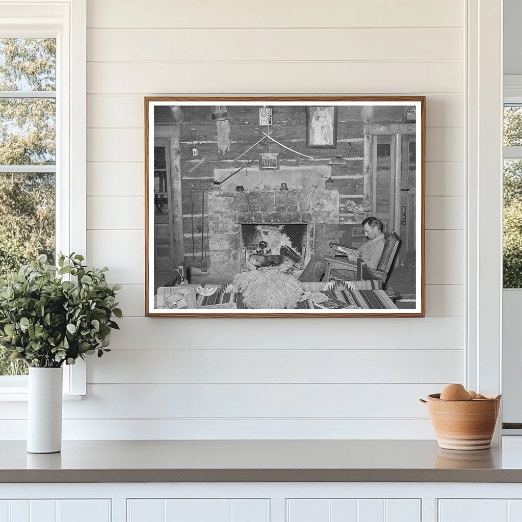 Navajo Lodge Owner by Fireplace Datil New Mexico 1940