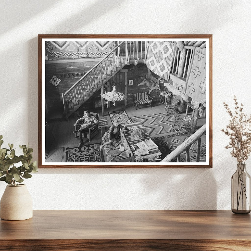 Navajo Lodge Living Room Datil New Mexico April 1940