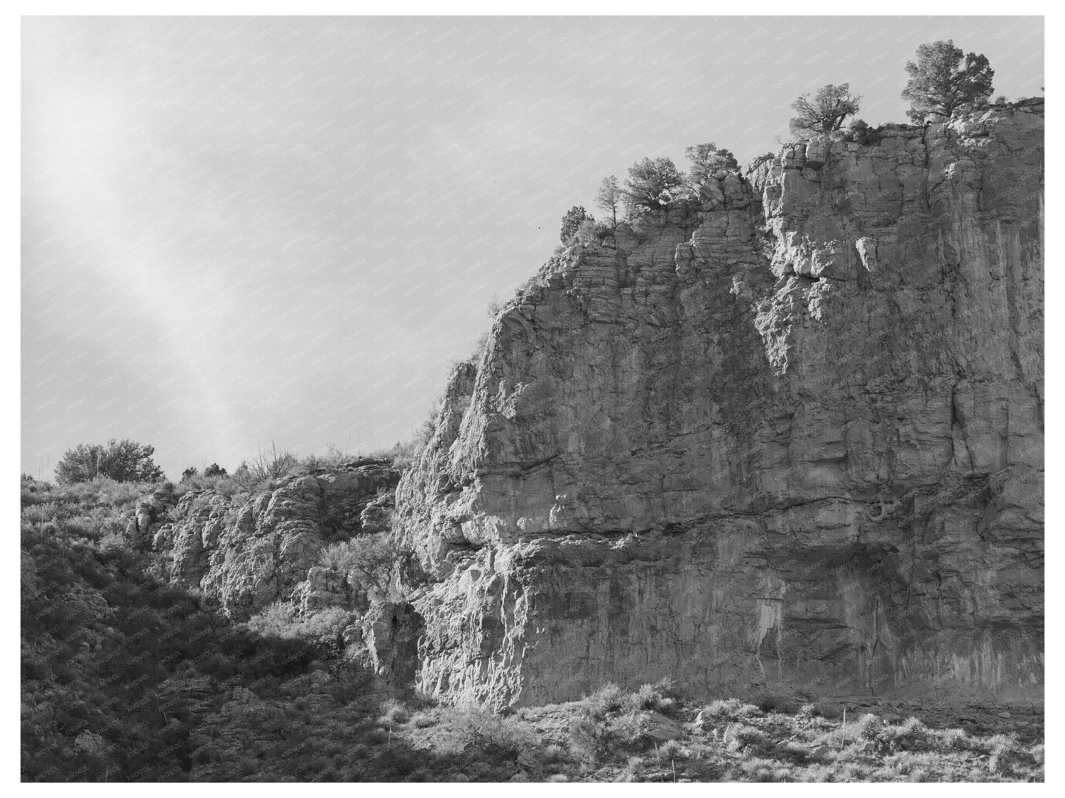 Beckers Butte Rock Cliffs Gila County Arizona 1940