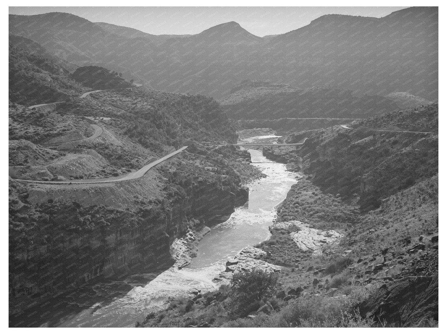 U.S. Highway 60 Crossing Black River Gila County 1940
