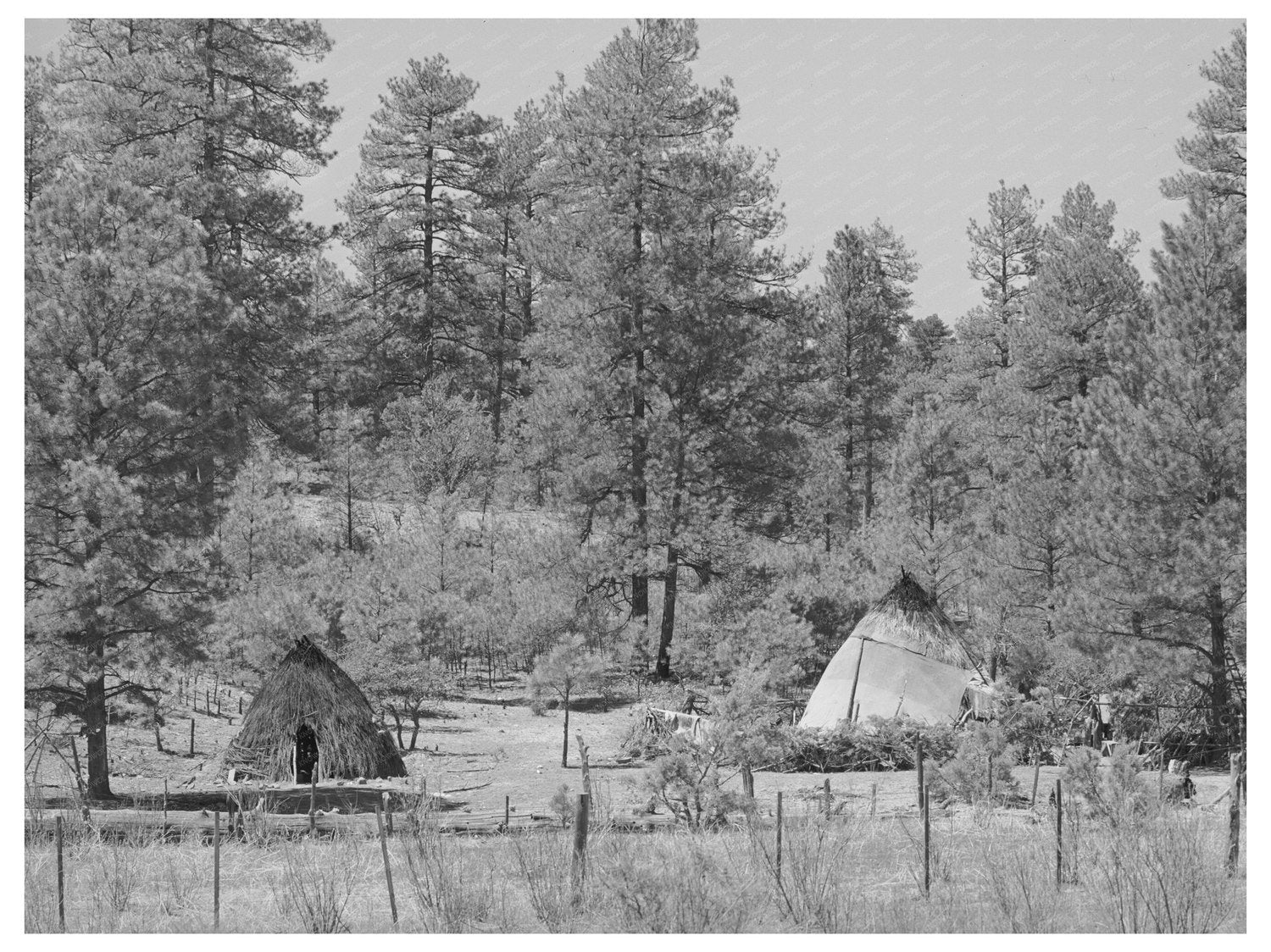 Apache Indian Wickiups in Arizona April 1940