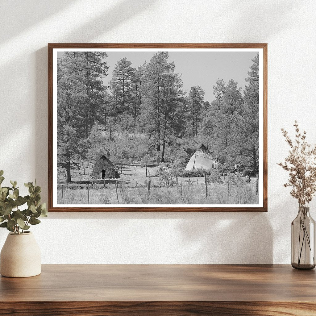 Apache Indian Wickiups in Arizona April 1940