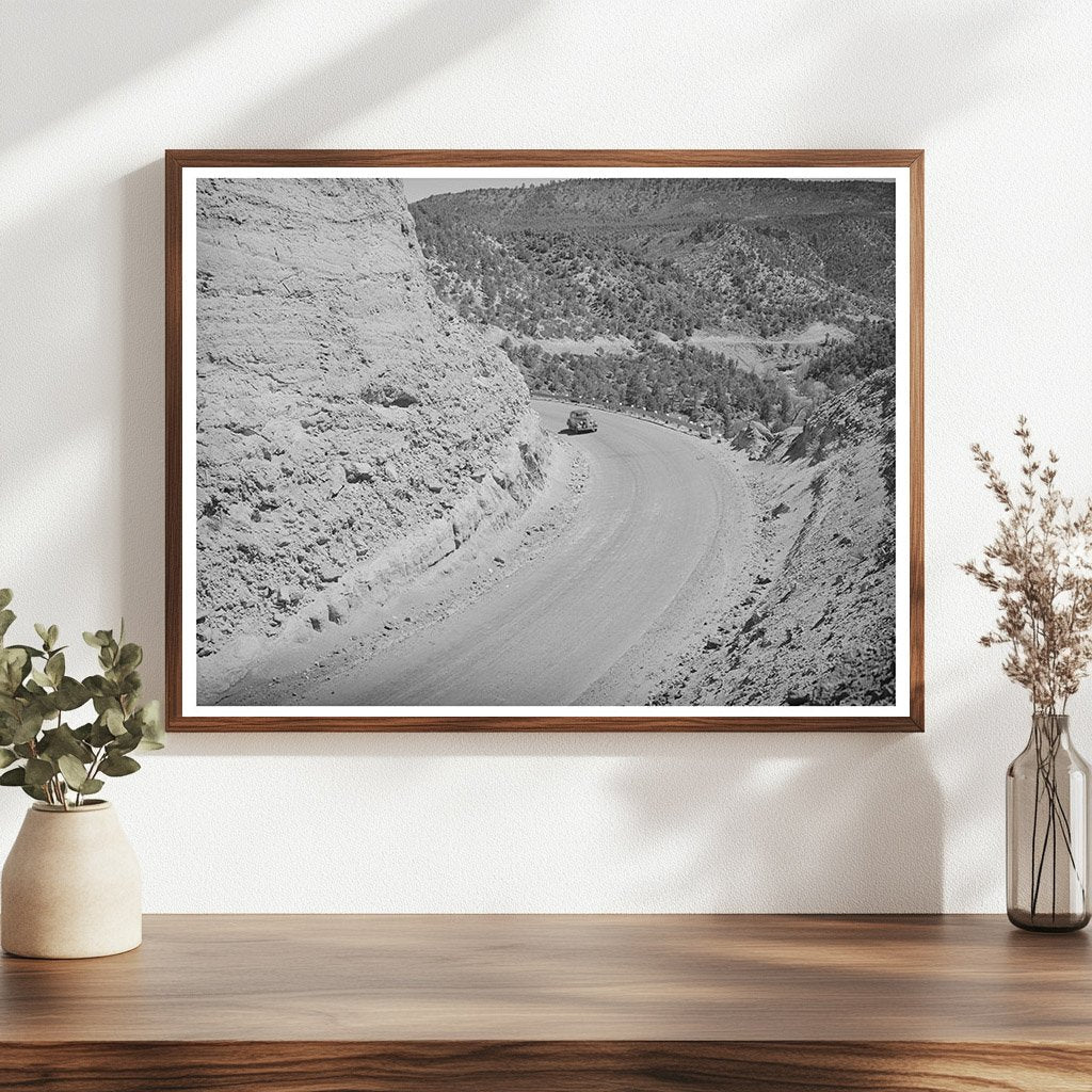 Carrizo Creek Highway Curves Navajo County Arizona 1940