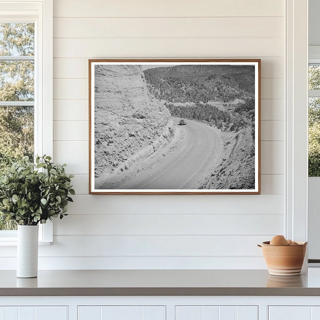 Carrizo Creek Highway Curves Navajo County Arizona 1940