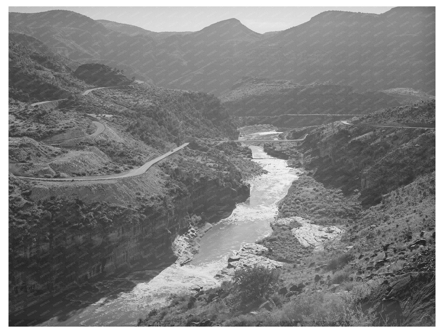 U.S. Highway 60 at Black River Gila County Arizona 1940