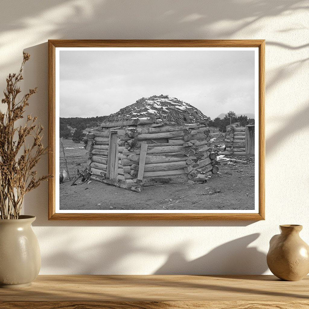 Navajo Hogan Datil New Mexico April 1940 Vintage Photo