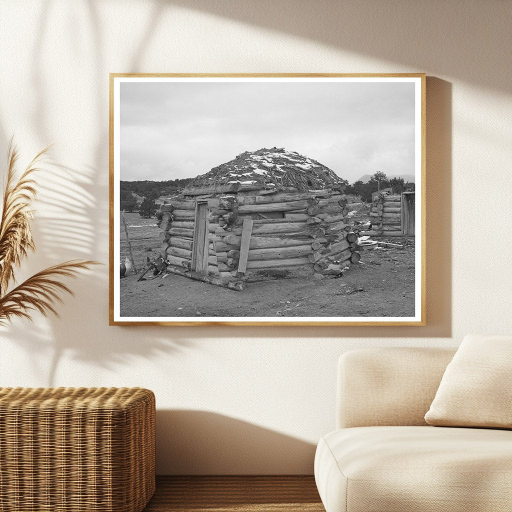 Navajo Hogan Datil New Mexico April 1940 Vintage Photo