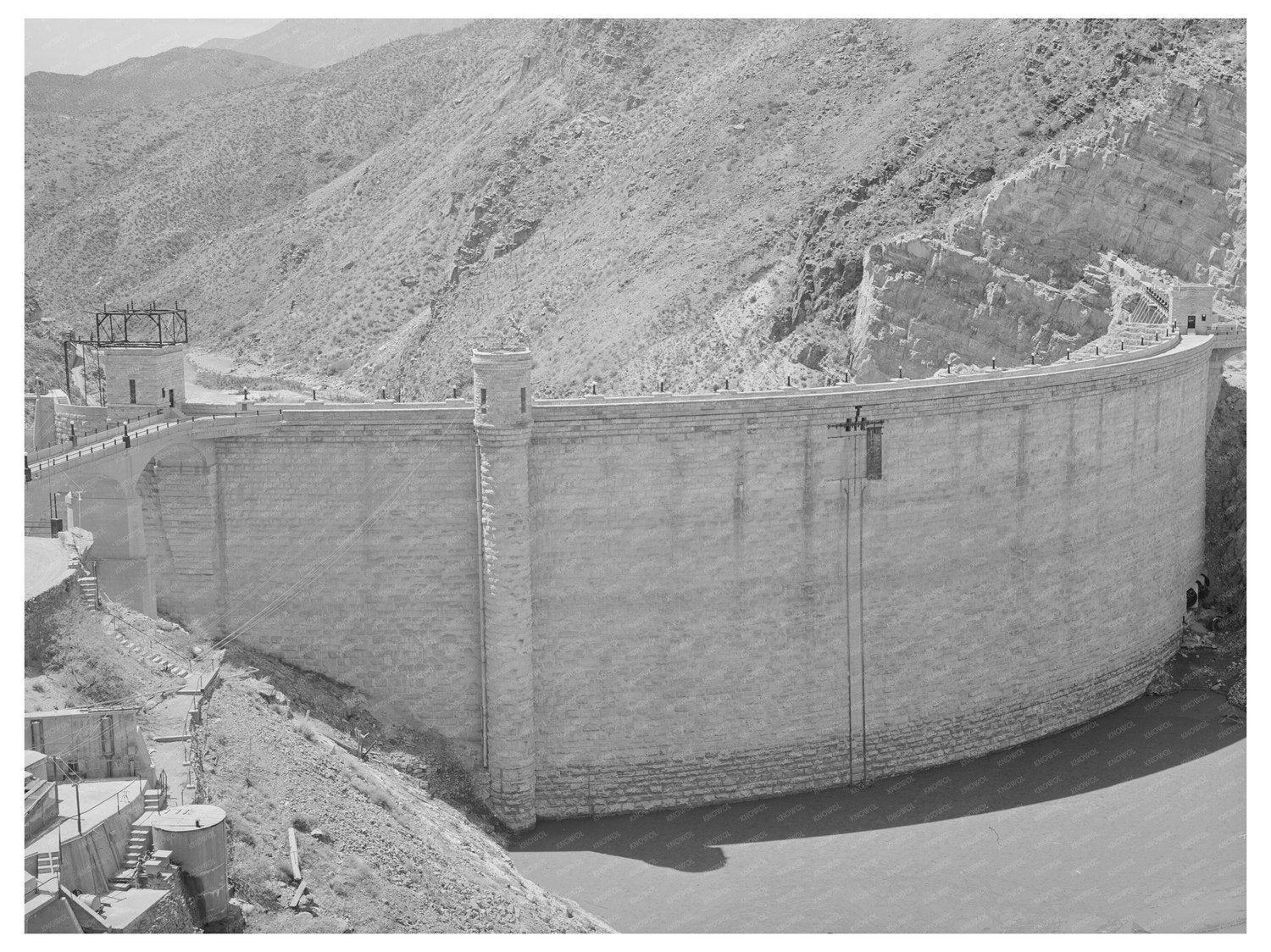 Roosevelt Dam Arizona April 1940 Low Water Level Image
