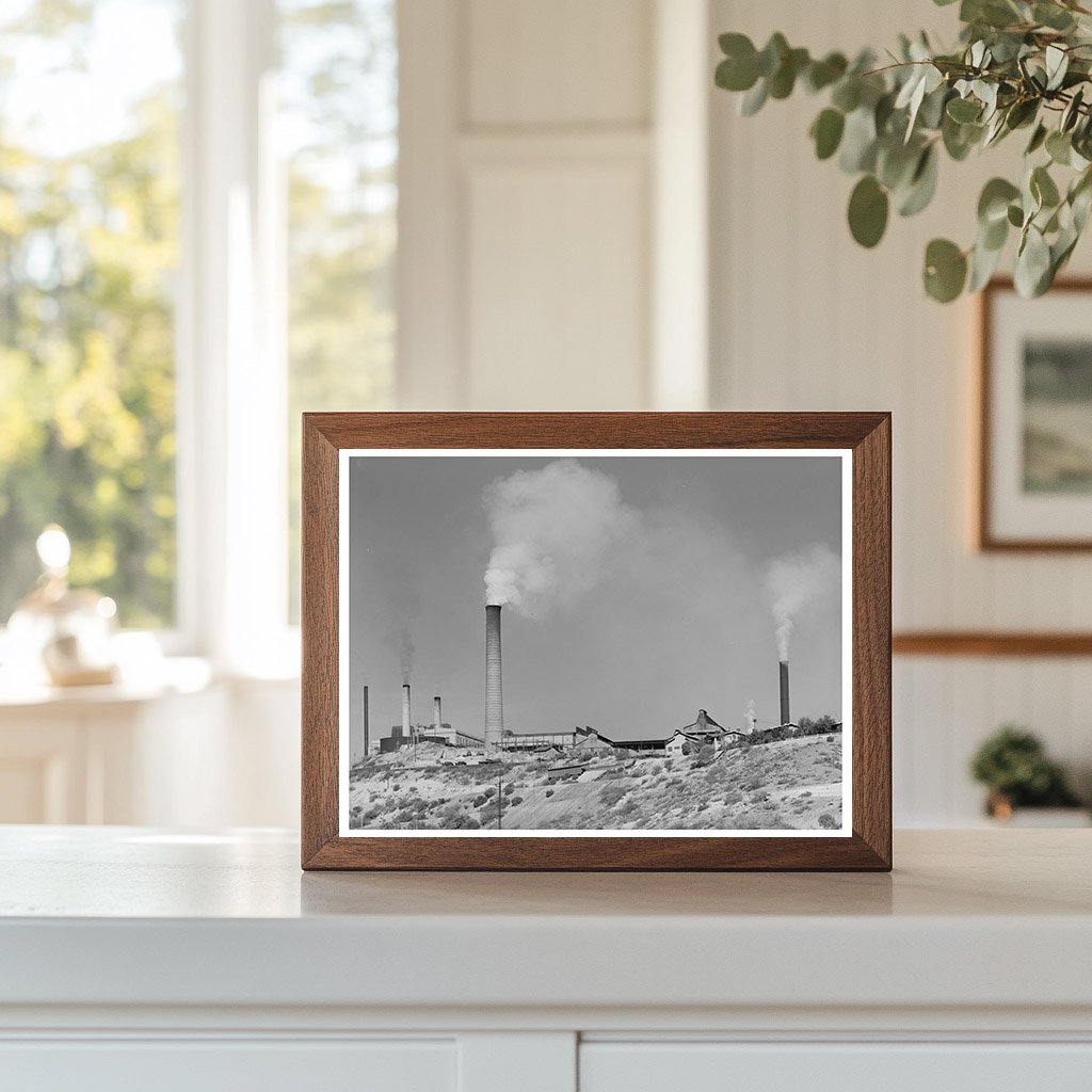 Copper Smelting in Miami Arizona 1940 Vintage Image