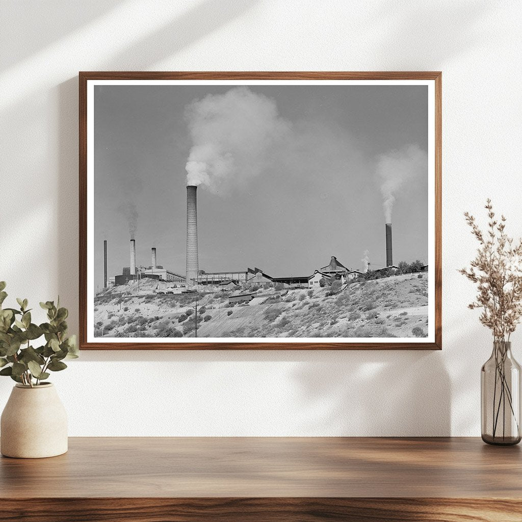 Copper Smelting in Miami Arizona 1940 Vintage Image
