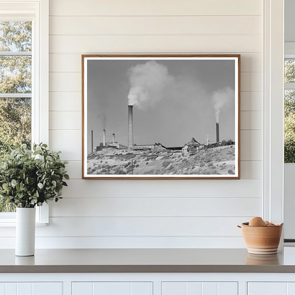 Copper Smelting in Miami Arizona 1940 Vintage Image