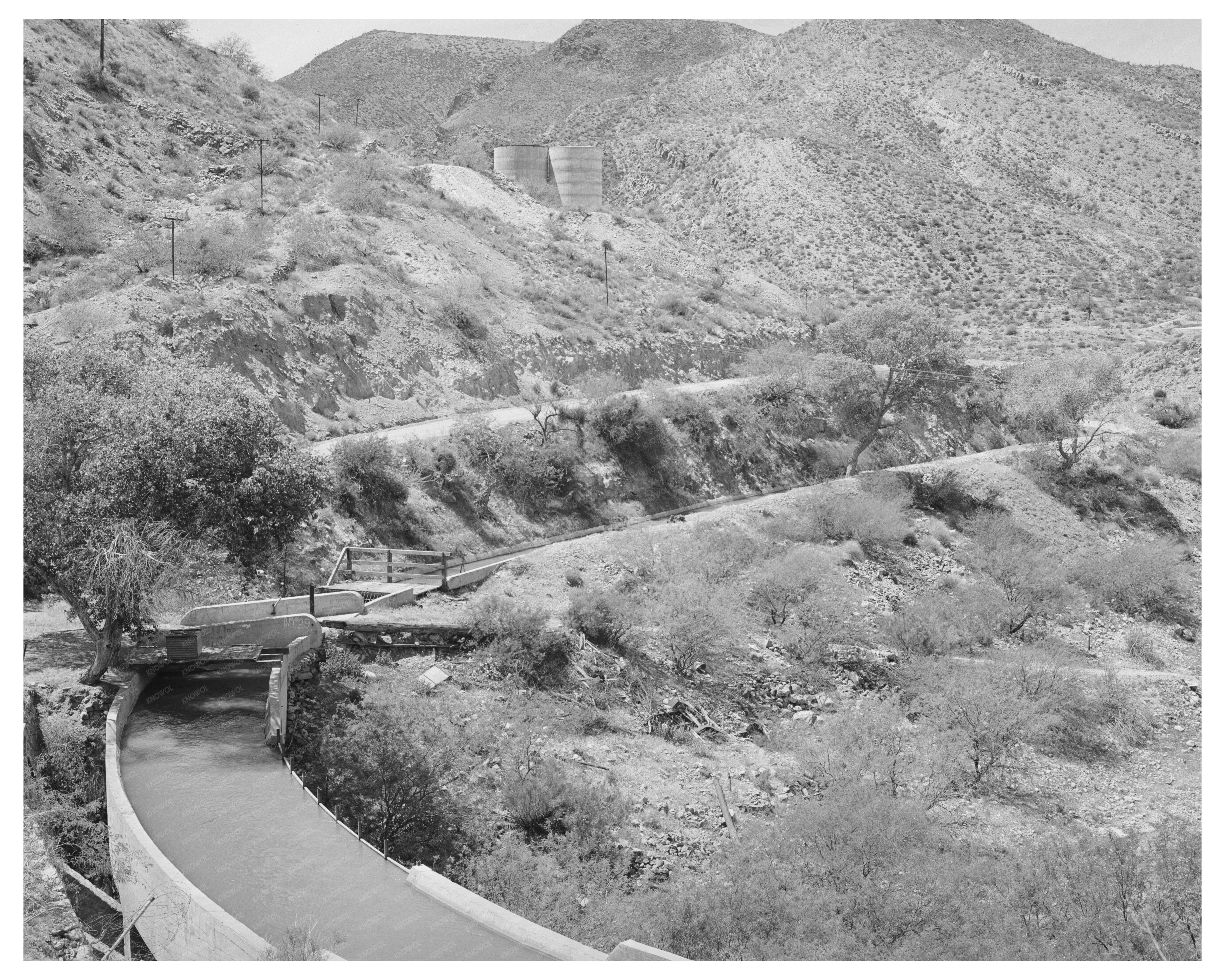 Irrigation Ditches Near Roosevelt Dam Arizona April 1940