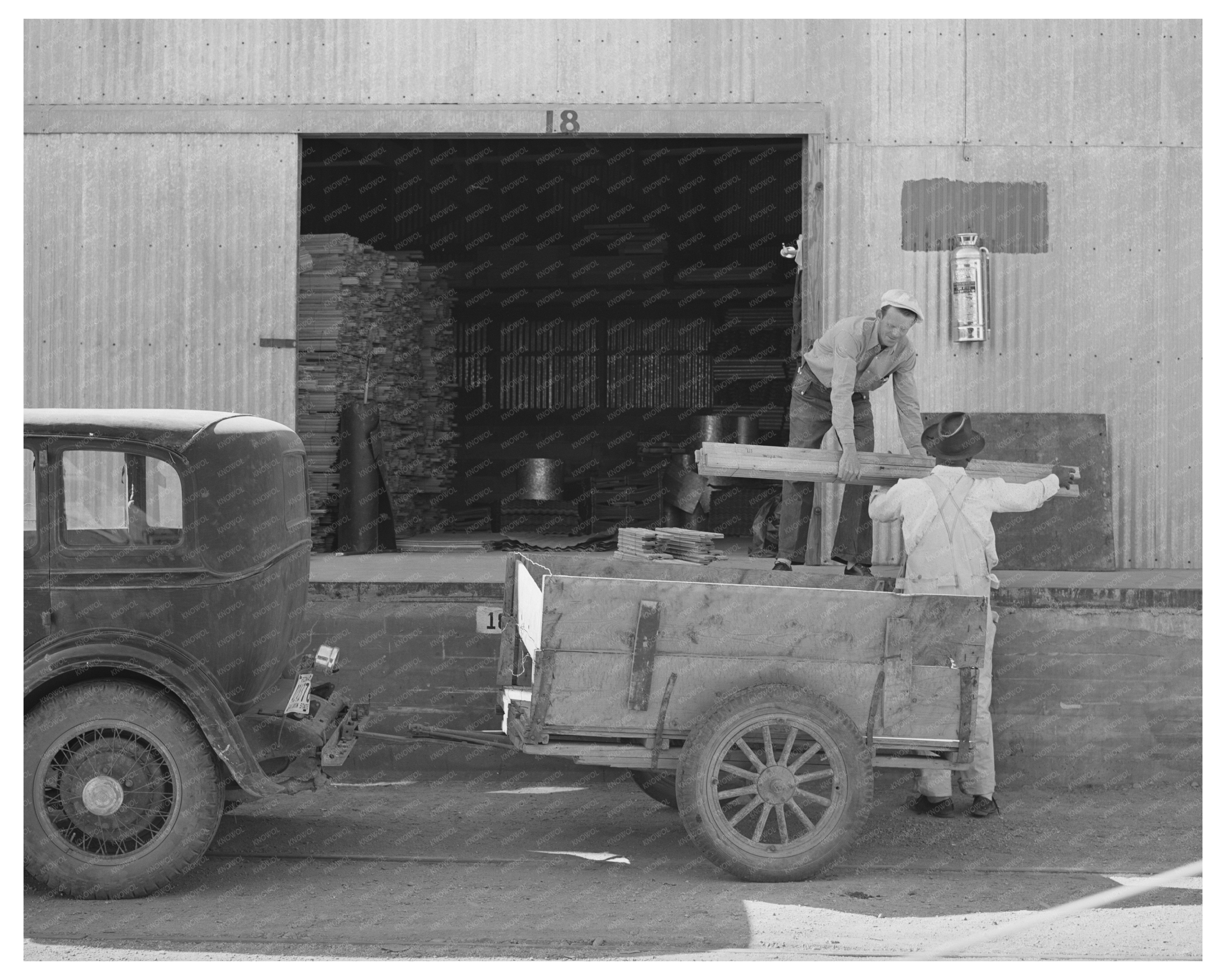 Farmer Loading Lumber in Phoenix Arizona May 1940