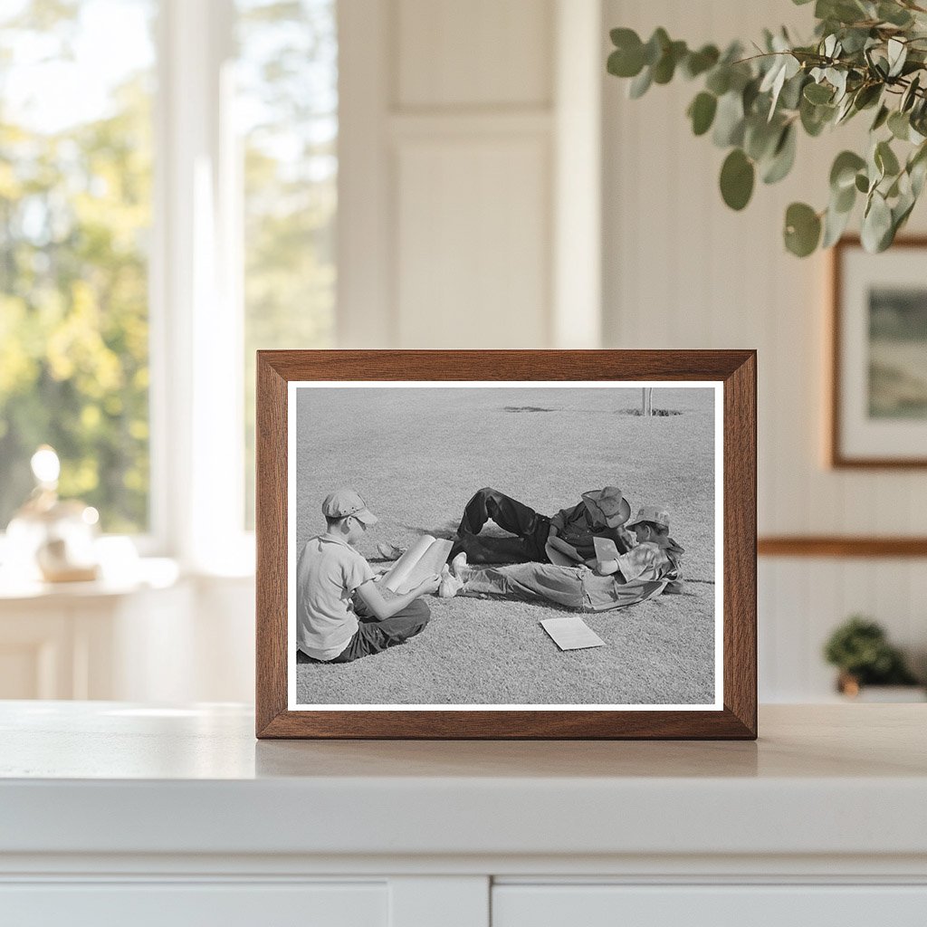 Sons of Migrant Workers Reading Newspaper May 1940