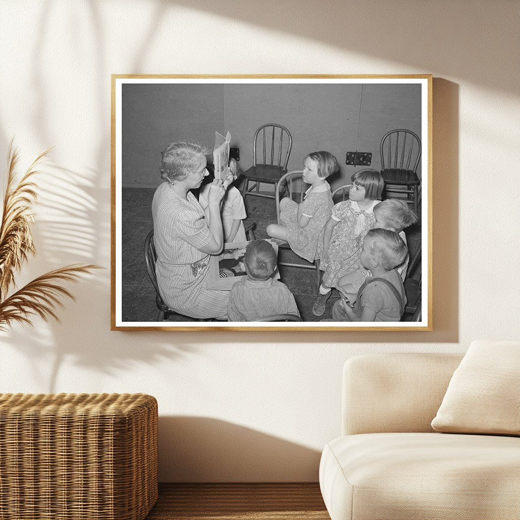 WPA Nursery Teacher Engaging Kids in 1940 Arizona