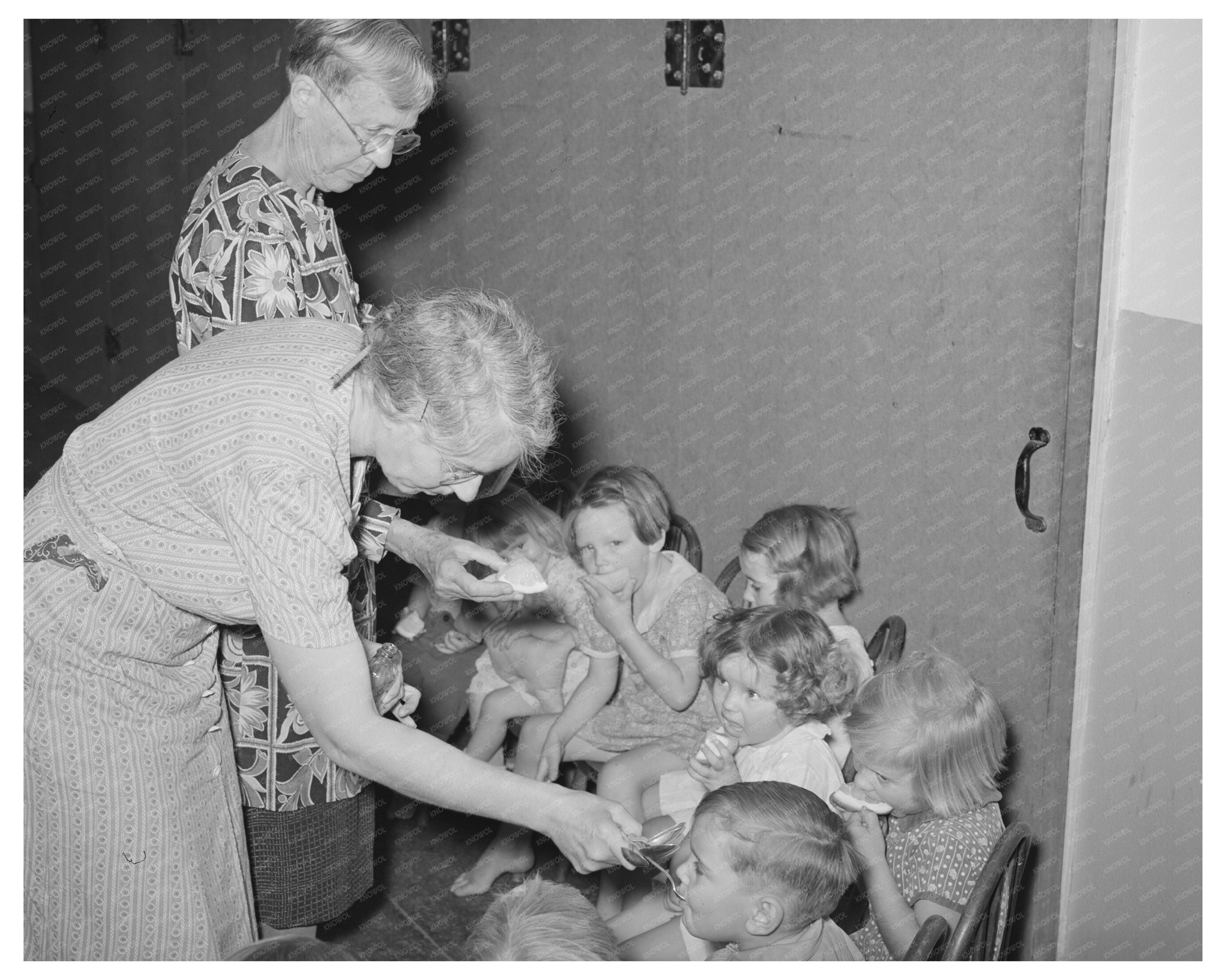 Cod Liver Oil and Grapefruit at WPA Nursery School 1940
