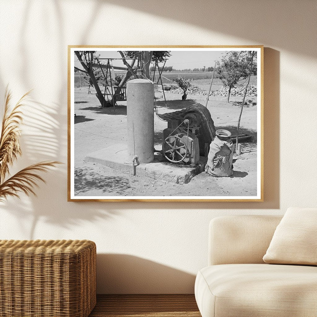 Electric Pump System and Milk Can on Arizona Farm 1940