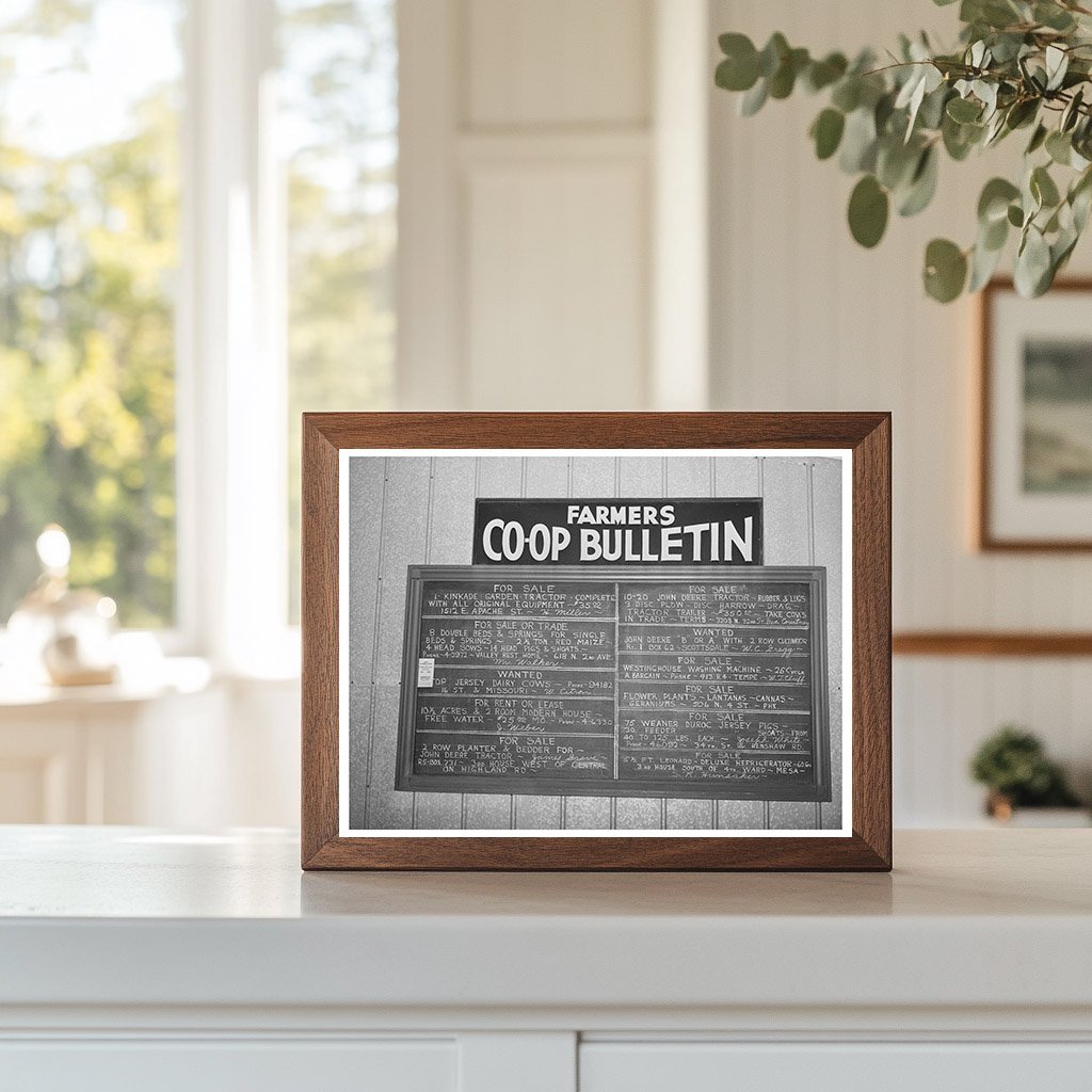 United Producers and Consumers Cooperative Bulletin Board 1940