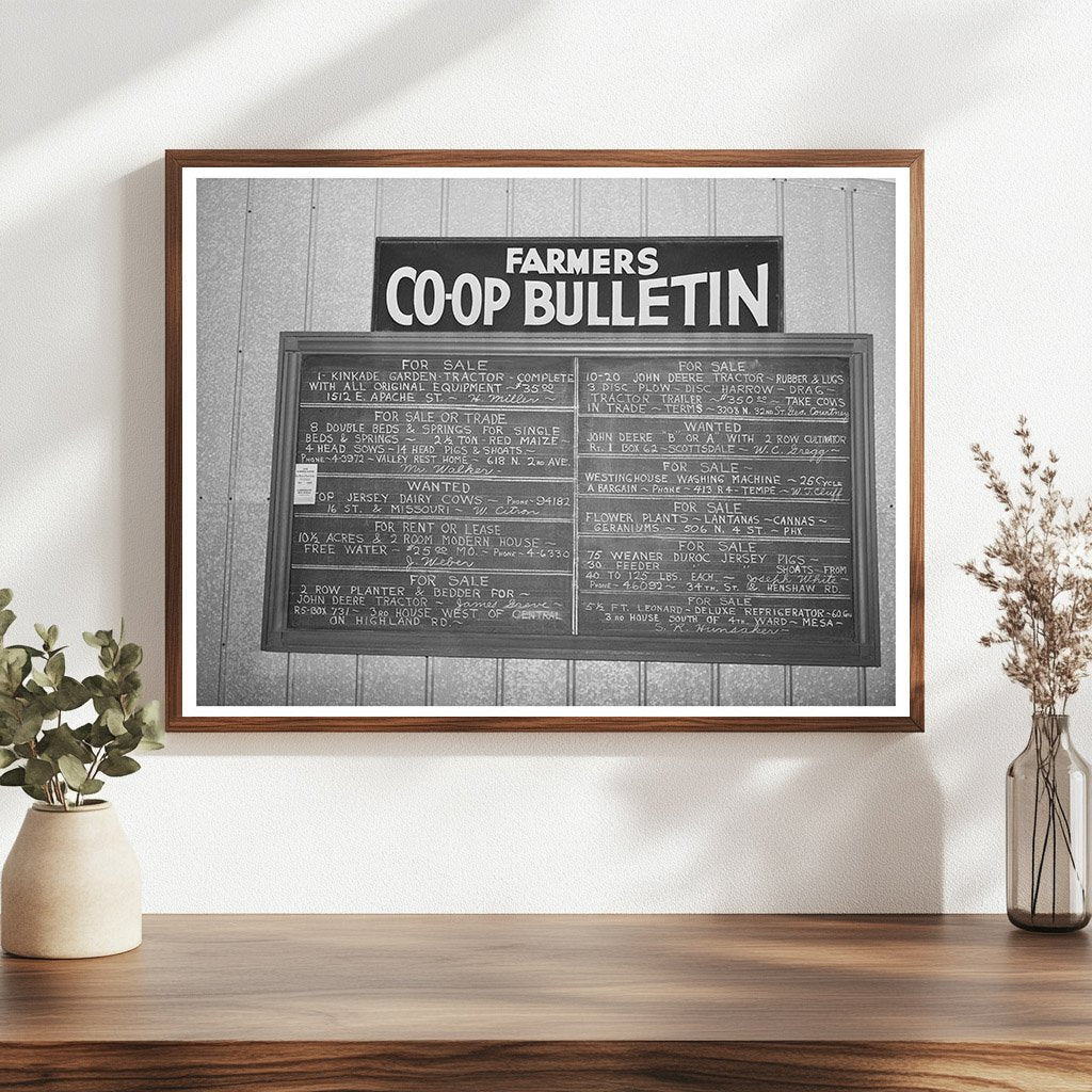 United Producers and Consumers Cooperative Bulletin Board 1940