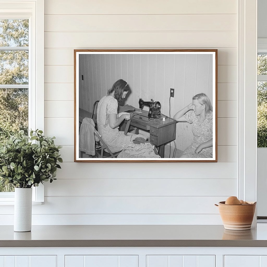 Wife Sewing at Aqua Fria Labor Camp Arizona 1944