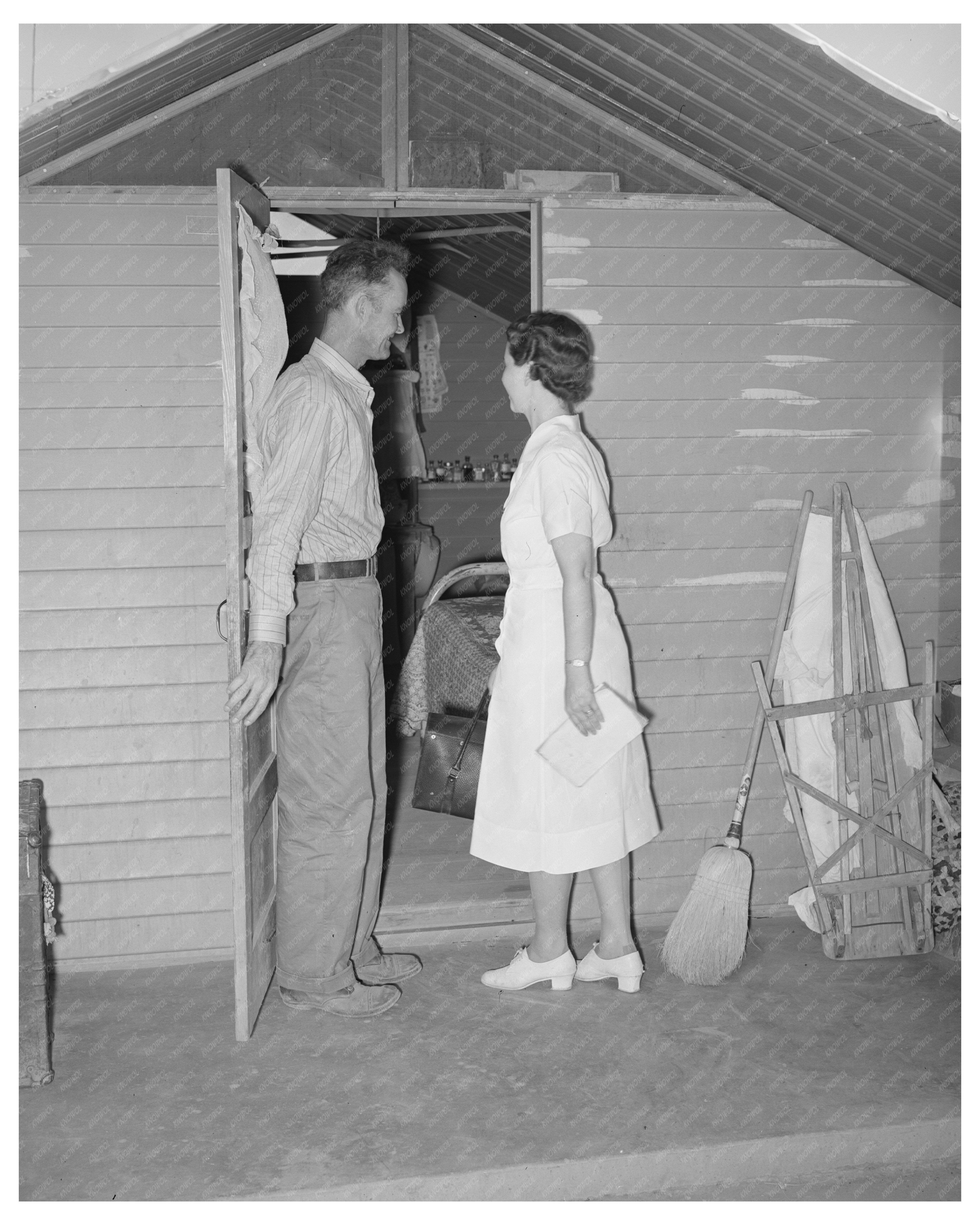 Nurse House Call at Agua Fria Labor Camp Arizona 1940