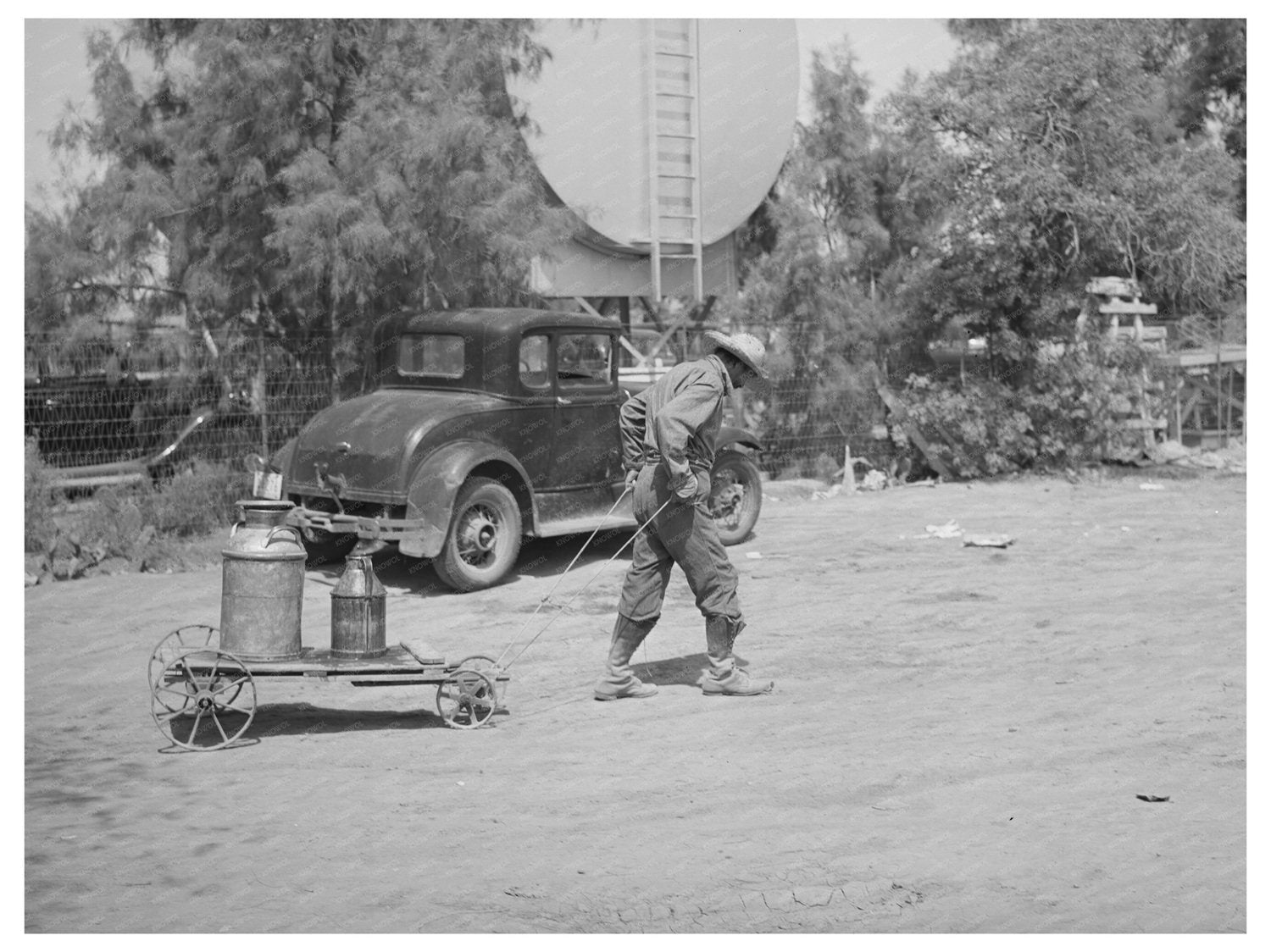 Vintage 1940 Photo of Water Hauling in Phoenix Arizona