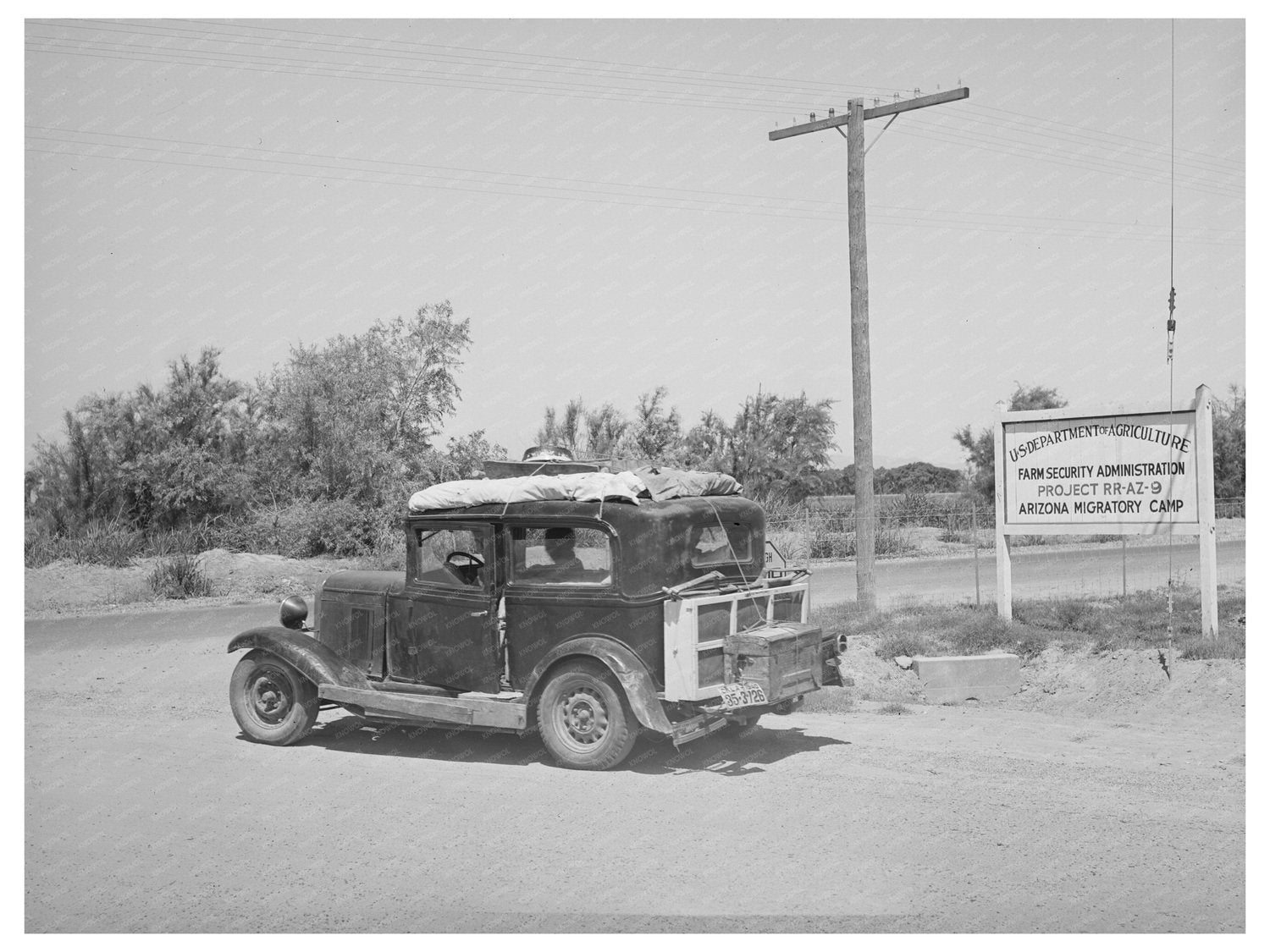 Migratory Worker Family Leaving Arizona to California 1940